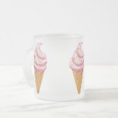 Strawberry sundae in wafelkegel met gooien matglas koffiemok (Voorkant links)