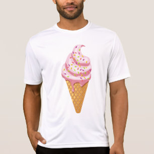 Strawberry sundae in wafelkegel met T-Sh T-shirt