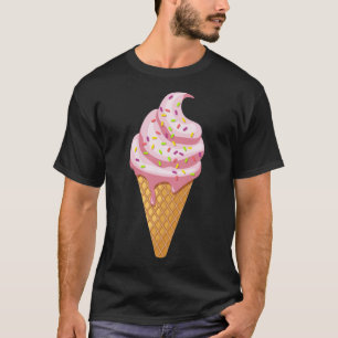 Strawberry sundae in wafelkegel met T-Sh T-shirt