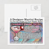 Strawberry Sundae Martini Recept Briefkaart (Voorkant / Achterkant)