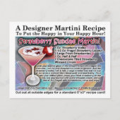 Strawberry Sundae Martini Recept Briefkaart (Voorkant)
