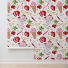 Strawberry Sundae Pattern Behang