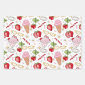 Strawberry Sundae Pattern Inpakpapier Vel (Voorkant 3)
