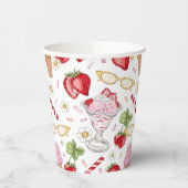 Strawberry Sundae Pattern Papieren Bekers (Links)