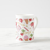 Strawberry Sundae Pattern Porselein Kop (Voorkant rechts)