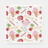 Strawberry Sundae Pattern Servet (Voorkant)
