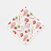 Strawberry Sundae Pattern Servet (Hoek)