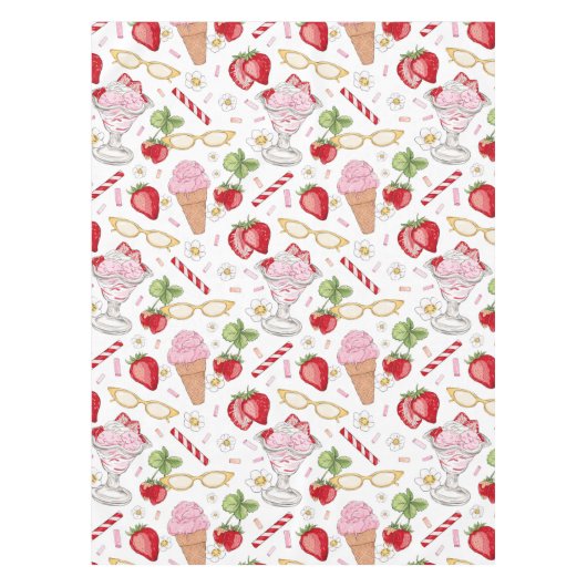 Strawberry Sundae Pattern Tafelkleed (Voorkant)