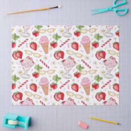 Strawberry Sundae Pattern Tissuepapier