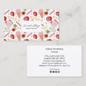 Strawberry Sundae Pattern Visitekaartje (Voorkant / Achterkant)