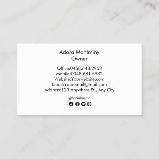 Strawberry Sundae Pattern Visitekaartje (Achterkant)