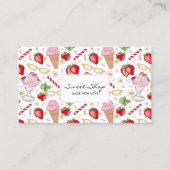 Strawberry Sundae Pattern Visitekaartje (Voorkant)