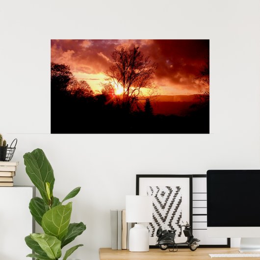 Strawberry Sunrise Poster (Thuiskantoor)