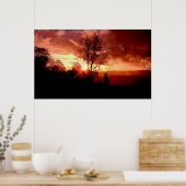 Strawberry Sunrise Poster (Keuken)