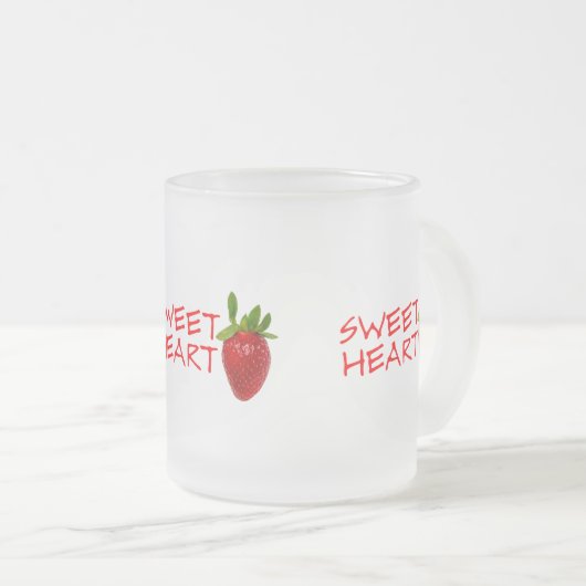 Strawberry Sweeat Matglas Koffiemok (Voorkant rechts)