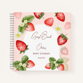 Strawberry Sweet baby shower gastenboek Notitieboek