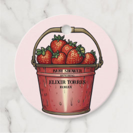Strawberry Sweet Bucket Baby shower Bedankjes Labels