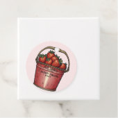 Strawberry Sweet Bucket Baby shower Bedankjes Labels (In situ)