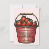 Strawberry Sweet Bucket Baby shower Bedankkaart (Voorkant)