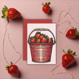 Strawberry Sweet Bucket Baby shower Bedankkaart