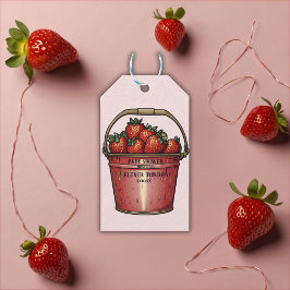 Strawberry Sweet Bucket Baby shower Cadeaulabel