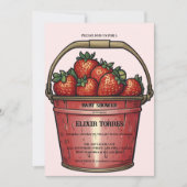 Strawberry Sweet Bucket Baby shower Kaart (Voorkant)