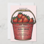 Strawberry Sweet Bucket Baby shower Kaart (Voorkant)