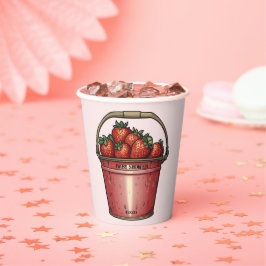 Strawberry Sweet Bucket Baby shower Papieren Bekers