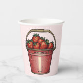 Strawberry Sweet Bucket Baby shower Papieren Bekers (Voorkant)
