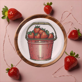 Strawberry Sweet Bucket Baby shower Papieren Bordje