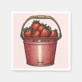 Strawberry Sweet Bucket Baby shower Servet (Voorkant)
