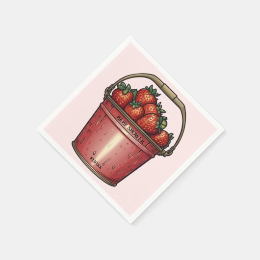 Strawberry Sweet Bucket Baby shower Servet (Hoek)