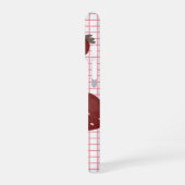 Strawberry Sweet Love – Minimal Berry Trio on Red  iPhone Hoesje (Linkerkant)