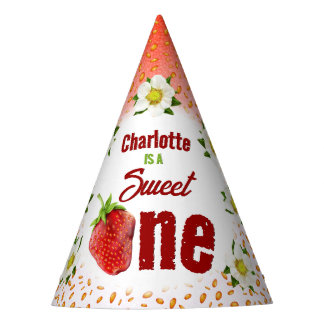 Strawberry Sweet ONE eerste verjaardag Feesthoedjes
