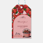 Strawberry Sweet Pink Bucket Baby shower Cadeaulabel (Voorkant)