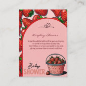 Strawberry Sweet Pink Bucket Baby shower Informatiekaartje (Voorkant)
