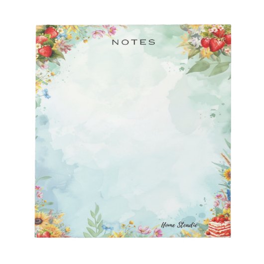 Strawberry Sweet Treat Blank Notepad Notitieblok (Voorkant)