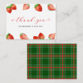 Strawberry Sweet waterverf baby shower bedankt Notitiekaartje (Voorkant / Achterkant)