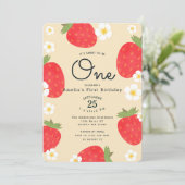 Strawberry Sweet wordt een eerste verjaardagsuitno Kaart (Staand voorkant)