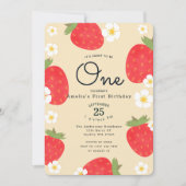 Strawberry Sweet wordt een eerste verjaardagsuitno Kaart (Voorkant)