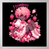 Strawberry Sweetheart: Dark Skin Femboy Poster (Voorkant)