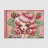 Strawberry Sweetheart Roze-Haired Cutie Decoupage Tissuepapier (Voorkant)