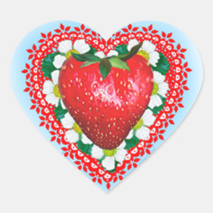 STRAWBERRY SWEETHEART VALENTIJNSDAG HART STICKER