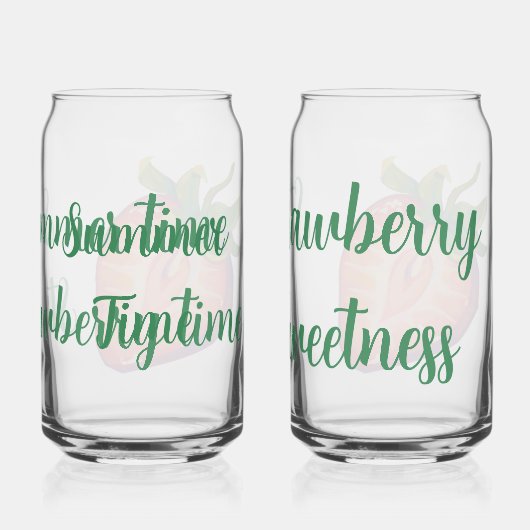 Strawberry sweetness blikvorm glas (Achterkant)