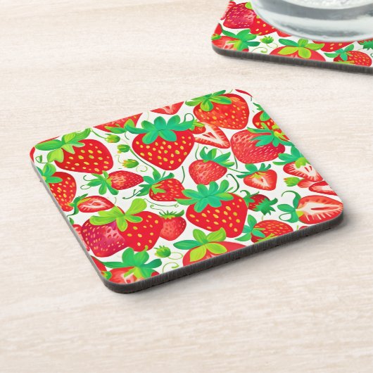 Strawberry Swirl Pattern Bier Onderzetter (Linkerzijde)