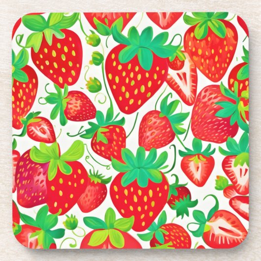 Strawberry Swirl Pattern Bier Onderzetter (Voorkant)