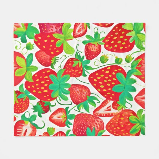 Strawberry Swirl Pattern Fleece Deken (Voorkant (Horizontaal))