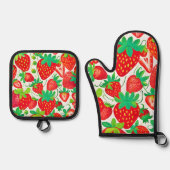 Strawberry Swirl Pattern Ovenwant & Pannenlap Set (Voorkant)