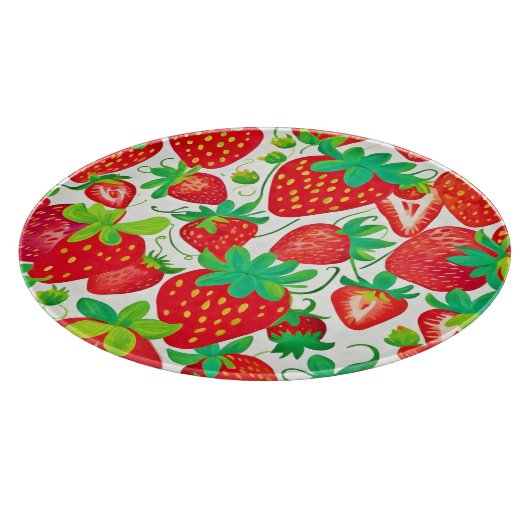 Strawberry Swirl Pattern Snijplank (Hoek)
