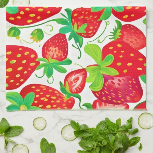 Strawberry Swirl Pattern Theedoek (Gevouwen)